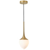 Louis Pendant By CVL, Finish: Satin Brass, Glass Type: Opal, Size: X Large