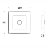 Bplana Square Flushmount by CDL (Casa Di Luce Collection), Shade Color: Silver Leaf, Gold Leaf, Mud, Red, Orange, Grey, Size: Small, Medium, Large, | Casa Di Luce Lighting