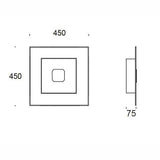 Bplana Square Flushmount by CDL (Casa Di Luce Collection), Shade Color: Silver Leaf, Gold Leaf, Mud, Red, Orange, Grey, Size: Small, Medium, Large, | Casa Di Luce Lighting