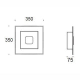 Bplana Square Flushmount by CDL (Casa Di Luce Collection), Shade Color: Silver Leaf, Gold Leaf, Mud, Red, Orange, Grey, Size: Small, Medium, Large, | Casa Di Luce Lighting