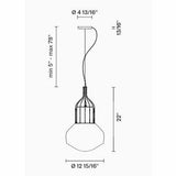 Aerostat Pendant by Fabbian, Finish: Black, Copper, Brass, Size: Small, Large, | Casa Di Luce Lighting