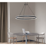 Double Corona Ring Pendant By Sonneman Lighting, Finish: Satin Black, Size: X Large