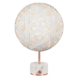 Chanpen Hexagon Table Lamp by Forestier, Color: White, Natural-Forestier, Finish: Copper, Size: Small, | Casa Di Luce Lighting