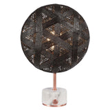 Chanpen Hexagon Table Lamp by Forestier, Color: White, Black, Natural-Forestier, Finish: Copper, Gunmetal - Tech, Size: Small, Large | Casa Di Luce Lighting