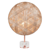 Chanpen Hexagon Table Lamp by Forestier, Color: White, Black, Natural-Forestier, Finish: Copper, Gunmetal - Tech, Size: Small, Large | Casa Di Luce Lighting
