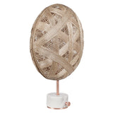 Chanpen Hexagon Table Lamp by Forestier, Color: White, Black, Natural-Forestier, Finish: Copper, Gunmetal - Tech, Size: Small, Large | Casa Di Luce Lighting