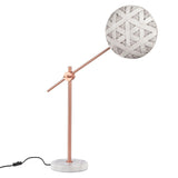 Chanpen Hexagon Desk lamp by Forestier, Color: White, Black, Natural-Forestier, Finish: Copper, Gunmetal - Tech, Size: Small, Large | Casa Di Luce Lighting