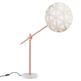 Chanpen Hexagon Desk lamp by Forestier, Color: White, Black, Natural-Forestier, Finish: Copper, Gunmetal - Tech, Size: Small, Large | Casa Di Luce Lighting