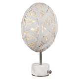 Chanpen Hexagon Table Lamp by Forestier, Color: White, Black, Natural-Forestier, Finish: Copper, Gunmetal - Tech, Size: Small, Large | Casa Di Luce Lighting