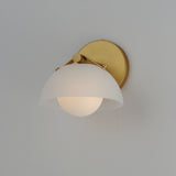 Domain Wall Sconce By Studio M, Finish: Natural Aged Brass, Shade Color: Frosted
