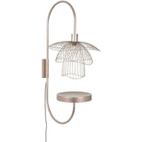 Papillon Wall Sconce with Shelf By Forestier, Color: Taupe Metallic, , | Casa Di Luce Lighting