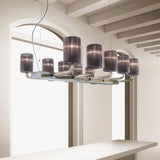 Can Can Double Linear Chandelier by Sylcom, Color: Smoke - Vistosi, Number of Lights: 6, | Casa Di Luce Lighting