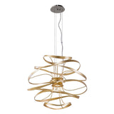Calligraphy Chandelier by Corbett, Finish: Silver Leaf with Polished Stainless-Corbett Lighting, Gold Leaf with Polished Stainless-Corbett Lighting, Size: Small, Medium, Large, X-Large, | Casa Di Luce Lighting