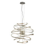 Calligraphy Chandelier by Corbett, Finish: Silver Leaf with Polished Stainless-Corbett Lighting, Size: Small, | Casa Di Luce Lighting