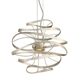 Calligraphy Chandelier by Corbett, Finish: Silver Leaf with Polished Stainless-Corbett Lighting, Gold Leaf with Polished Stainless-Corbett Lighting, Size: Small, Medium, Large, X-Large, | Casa Di Luce Lighting