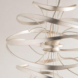 Calligraphy Chandelier by Corbett, Finish: Silver Leaf with Polished Stainless-Corbett Lighting, Gold Leaf with Polished Stainless-Corbett Lighting, Size: Small, Medium, Large, X-Large, | Casa Di Luce Lighting