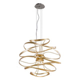 Calligraphy Chandelier by Corbett, Finish: Silver Leaf with Polished Stainless-Corbett Lighting, Gold Leaf with Polished Stainless-Corbett Lighting, Size: Small, Medium, Large, X-Large, | Casa Di Luce Lighting