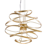 Calligraphy Chandelier by Corbett, Finish: Silver Leaf with Polished Stainless-Corbett Lighting, Gold Leaf with Polished Stainless-Corbett Lighting, Size: Small, Medium, Large, X-Large, | Casa Di Luce Lighting