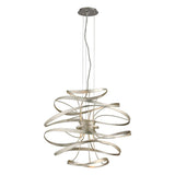 Calligraphy Chandelier by Corbett, Finish: Silver Leaf with Polished Stainless-Corbett Lighting, Size: Medium, | Casa Di Luce Lighting