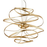 Calligraphy Chandelier by Corbett, Finish: Silver Leaf with Polished Stainless-Corbett Lighting, Gold Leaf with Polished Stainless-Corbett Lighting, Size: Small, Medium, Large, X-Large, | Casa Di Luce Lighting