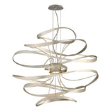 Calligraphy Chandelier by Corbett, Finish: Silver Leaf with Polished Stainless-Corbett Lighting, Gold Leaf with Polished Stainless-Corbett Lighting, Size: Small, Medium, Large, X-Large, | Casa Di Luce Lighting
