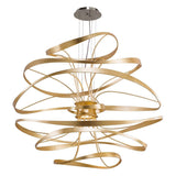 Calligraphy Chandelier by Corbett, Finish: Gold Leaf with Polished Stainless-Corbett Lighting, Size: X-Large, | Casa Di Luce Lighting