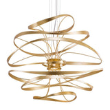 Calligraphy Chandelier by Corbett, Finish: Silver Leaf with Polished Stainless-Corbett Lighting, Gold Leaf with Polished Stainless-Corbett Lighting, Size: Small, Medium, Large, X-Large, | Casa Di Luce Lighting