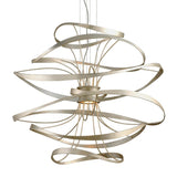 Calligraphy Chandelier by Corbett, Finish: Silver Leaf with Polished Stainless-Corbett Lighting, Gold Leaf with Polished Stainless-Corbett Lighting, Size: Small, Medium, Large, X-Large, | Casa Di Luce Lighting