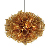 Gold Leaf-Medium Pulse Chandelier by Corbett Lighting