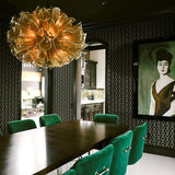 Gold Leaf-Medium Pulse Chandelier in Dining Room