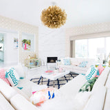 Gold Leaf-Large Pulse Chandelier in Living Room