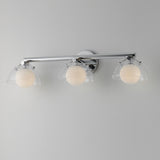 Domain 3 Light Wall Sconce By Studio M, Finish: Polished Chrome, Shades Color: Clear