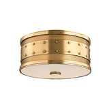 Gaines Flushmount by Hudson Valley, Finish: Brass Aged, Nickel Polished, Aged Old Bronze-Hudson Valley, Historic Nickel-Hudson Valley, Size: Small, Large, | Casa Di Luce Lighting