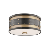 Gaines Flushmount by Hudson Valley, Finish: Brass Aged, Nickel Polished, Aged Old Bronze-Hudson Valley, Historic Nickel-Hudson Valley, Size: Small, Large, | Casa Di Luce Lighting