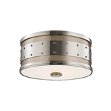 Gaines Flushmount by Hudson Valley, Finish: Brass Aged, Nickel Polished, Aged Old Bronze-Hudson Valley, Historic Nickel-Hudson Valley, Size: Small, Large, | Casa Di Luce Lighting
