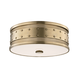 Gaines Flushmount by Hudson Valley, Finish: Brass Aged, Size: Large, | Casa Di Luce Lighting