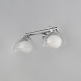 Domain 2 Light Wall Sconce By Studio M, Finish: Polished Chrome, Shades Color: Clear