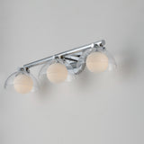 Domain 3 Light Wall Sconce By Studio M, Finish: Polished Chrome, Shades Color: Clear