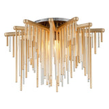 Gold Leaf with Polished Stainless Theory Semi-Flushmount by Corbett Lighting