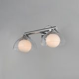 Domain 2 Light Wall Sconce By Studio M, Finish: Polished Chrome, Shades Color: Clear
