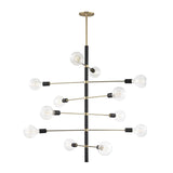 Astrid Chandelier by Mitzi, Finish: Aged Brass/Black-Mitzi, Polished Nickel/Black-Mitzi, Number of Lights: 4, 8, 12, | Casa Di Luce Lighting