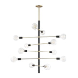 Astrid Chandelier by Mitzi, Finish: Aged Brass/Black-Mitzi, Polished Nickel/Black-Mitzi, Number of Lights: 4, 8, 12, | Casa Di Luce Lighting