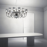 Candel Chandelier by Sylcom, Color: Blue, Finish: Brushed Black Nickel, Number of Lights: 12 | Casa Di Luce Lighting