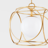 Claire Pendant Light By Mitzi - Vintage Gold Leaf Closer View