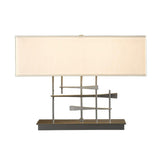 CAVALETTI TABLE LAMP BY HUBBARDTON FORGE, FINISH: WHITE, BRONZE, DARK SMOKE-HUBBARDTON FORGE, BLACK, OIL RUBBED BRONZE, NATURAL IRON-HUBBARDTON FORGE, VINTAGE PLATINUM-HUBBARDTON FORGE, SOFT GOLD-HUBBARDTON FORGE, STERLING-HUBBARDTON FORGE, INK, SHADE COLOR: NATURAL ANNA, DOESKIN SUEDE, FLAX, LIGHT GREY, MEDIUM GREY, | CASA DI LUCE LIGHTING