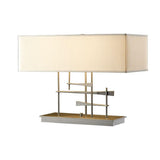 CAVALETTI TABLE LAMP BY HUBBARDTON FORGE, FINISH: WHITE, BRONZE, DARK SMOKE-HUBBARDTON FORGE, BLACK, OIL RUBBED BRONZE, NATURAL IRON-HUBBARDTON FORGE, VINTAGE PLATINUM-HUBBARDTON FORGE, SOFT GOLD-HUBBARDTON FORGE, STERLING-HUBBARDTON FORGE, INK, SHADE COLOR: NATURAL ANNA, DOESKIN SUEDE, FLAX, LIGHT GREY, MEDIUM GREY, | CASA DI LUCE LIGHTING