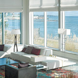 CAVALETTI TABLE LAMP BY HUBBARDTON FORGE, FINISH: WHITE, BRONZE, DARK SMOKE-HUBBARDTON FORGE, BLACK, OIL RUBBED BRONZE, NATURAL IRON-HUBBARDTON FORGE, VINTAGE PLATINUM-HUBBARDTON FORGE, SOFT GOLD-HUBBARDTON FORGE, STERLING-HUBBARDTON FORGE, INK, SHADE COLOR: NATURAL ANNA, DOESKIN SUEDE, FLAX, LIGHT GREY, MEDIUM GREY, | CASA DI LUCE LIGHTING