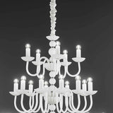 Evoque Chandelier by Italamp, Color: Transparent, White, Teak-Accord, Finish: Iron Grey-Italamp, Shiny Nickel-Italamp, | Casa Di Luce Lighting