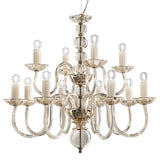 Evoque Chandelier by Italamp, Color: Transparent, White, Teak-Accord, Finish: Iron Grey-Italamp, Shiny Nickel-Italamp, | Casa Di Luce Lighting