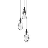 Liquid 3 Light Chandelier by Sonneman, Color: Clear, White, Smokey, Size: Small, Large, | Casa Di Luce Lighting